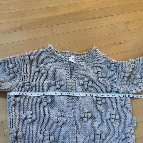 Callahan Knitwear Bisou Puff Sleeve Cardigan in Grey S - Picture 6 of 15